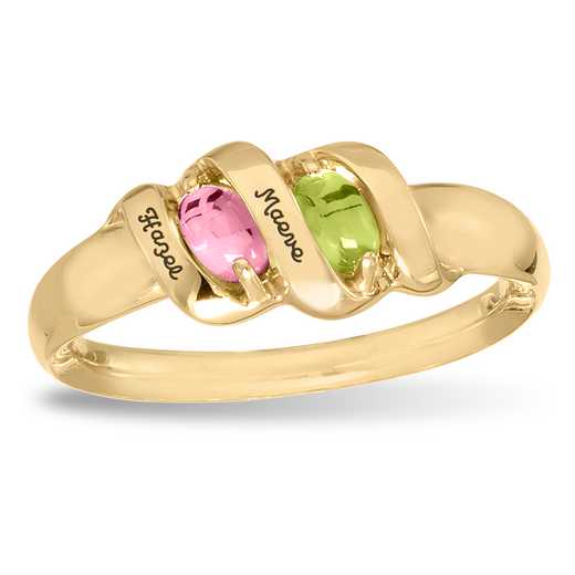 Mother's Personalized Ribbon Ring with 2-7 Stone: Ribbons of Love